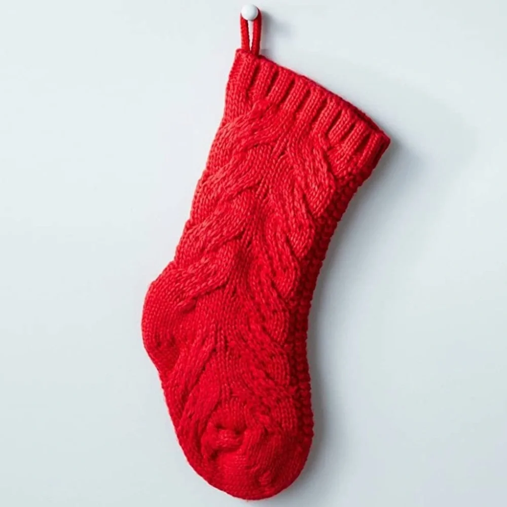 NEW Hearth & Hand red knit Christmas stocking - Picture 1 of 6